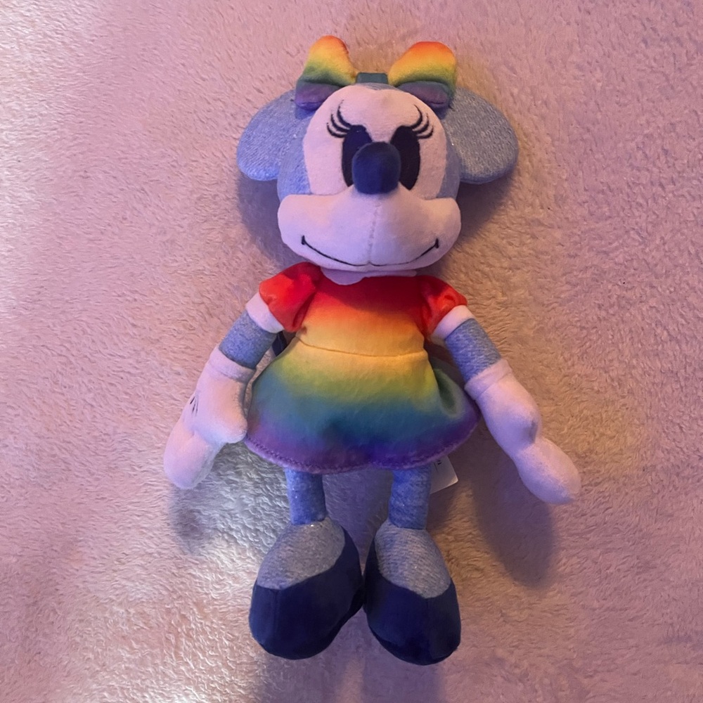 NEW Disney 10” Minnie Mouse PRIDE rainbow